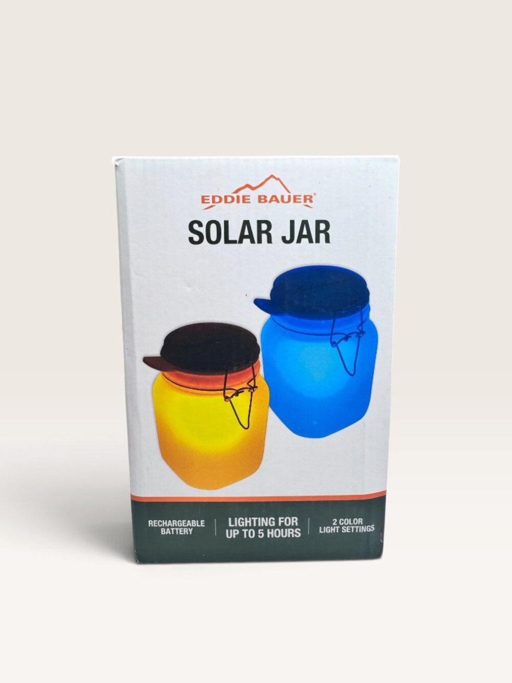Eddie Bauer Solar Jar Lantern 2 Color Light Settings Rechargeable